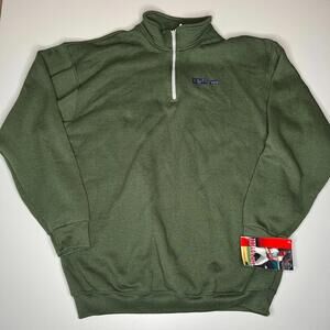 Vintage Wilson Half-Zip Sweatshirt XXL USA Made Olive Green 90s Deadstock NOS